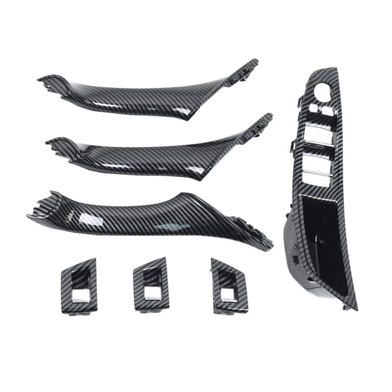 QWETY LHD RHD Innentürgriff aus Kohlefaser, 7-teiliges Set, for, for 5er F10 F11 F18 520i 523i 525i 528i 535i Innentür-Armlehnenverkleidung(RHD Inside Set) von QWETY