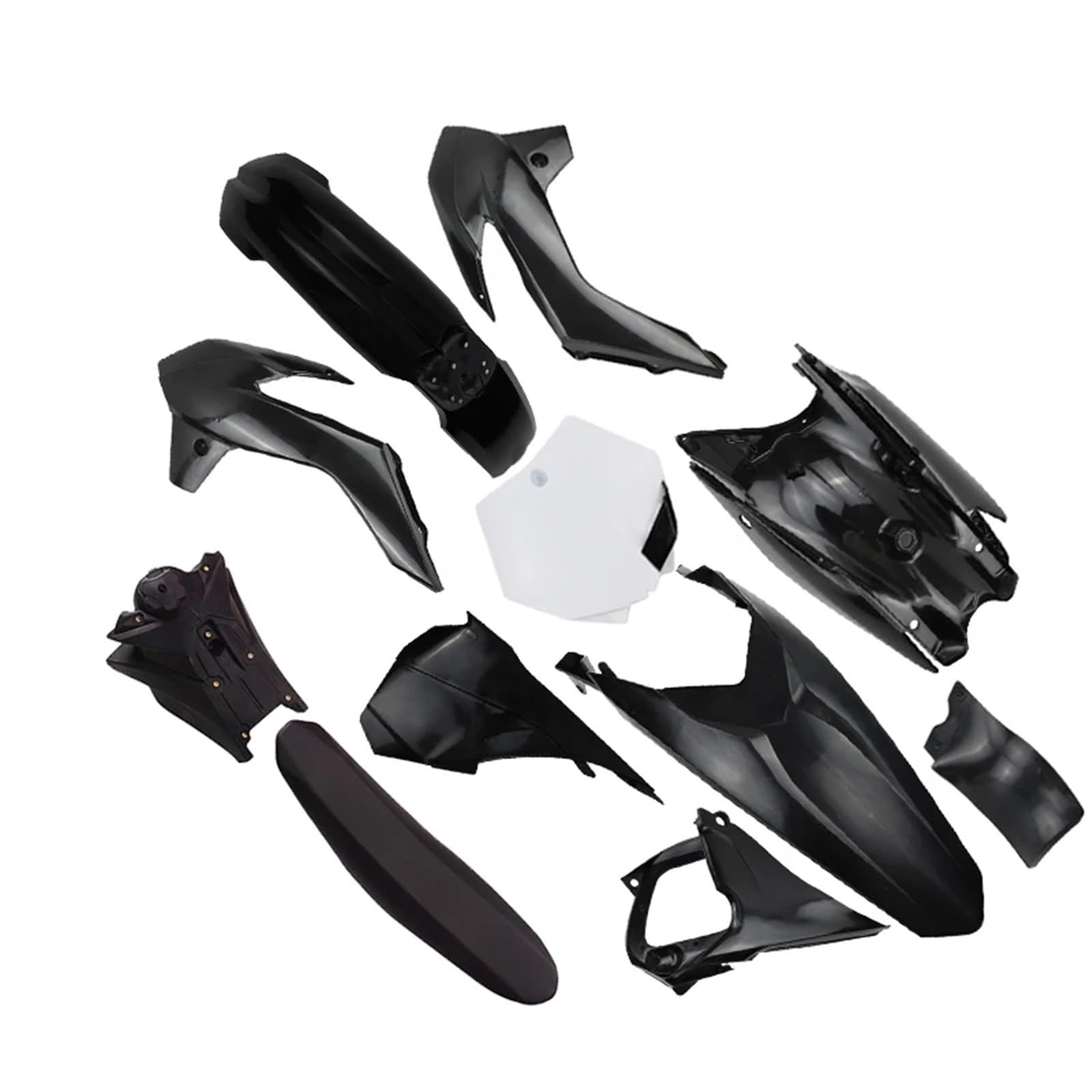 QWETY Motorrad Kunststoff Abdeckung Verkleidung Körper Kunststoff Abdeckung Kit Mit Kraftstoff Tank KT 85 Dirt Bike Pit BIK KT85 Motocross Motorrad-Kotflügelverkleidungsset(Black) von QWETY