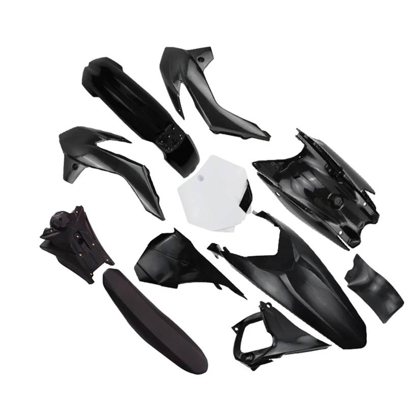 QWETY Motorrad Kunststoff Abdeckung Verkleidung Körper Kunststoff Abdeckung Kit Mit Kraftstoff Tank KT 85 Dirt Bike Pit BIK KT85 Motocross Motorrad-Kotflügelverkleidungsset(Black) von QWETY