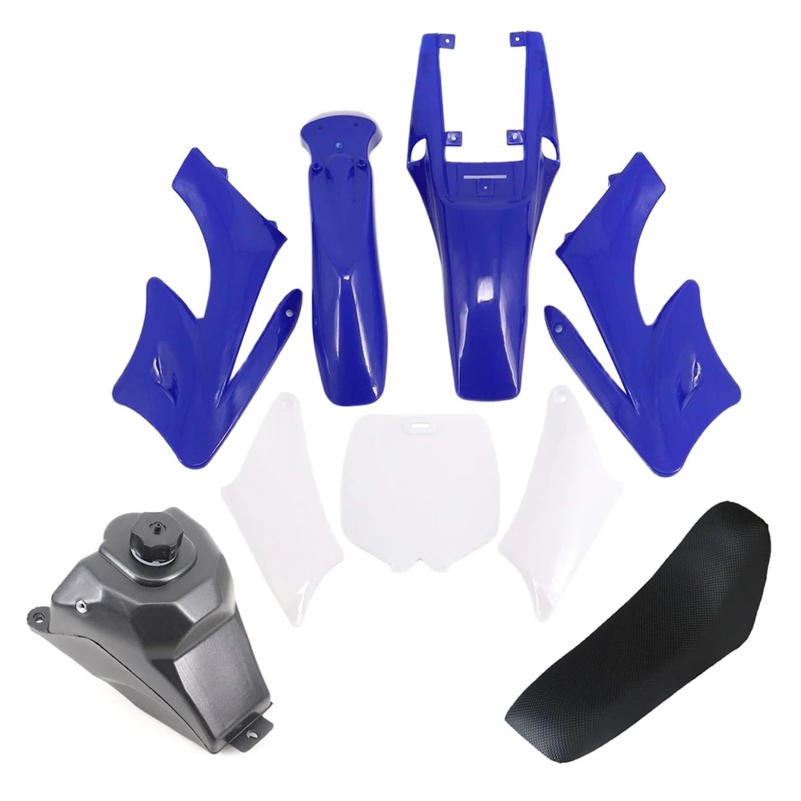 QWETY Motorrad-Kunststoffabdeckung, Verkleidungs-Sets, Kotflügel, Kotflügel, for Seat Apollo 47 49cc Motor 2-Takt Kinder Dirt Pocket Bike Zubehör Motorrad-Kotflügelverkleidungsset(Blue Kit) von QWETY