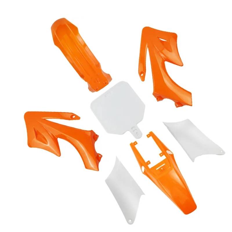 QWETY Motorrad Verkleidung Kit Kotflügel Kotflügel Kunststoff Abdeckung Apollo Orion Pit Dirt Bike Motocross Zubehör Motorrad-Kotflügelverkleidungsset(Orange) von QWETY