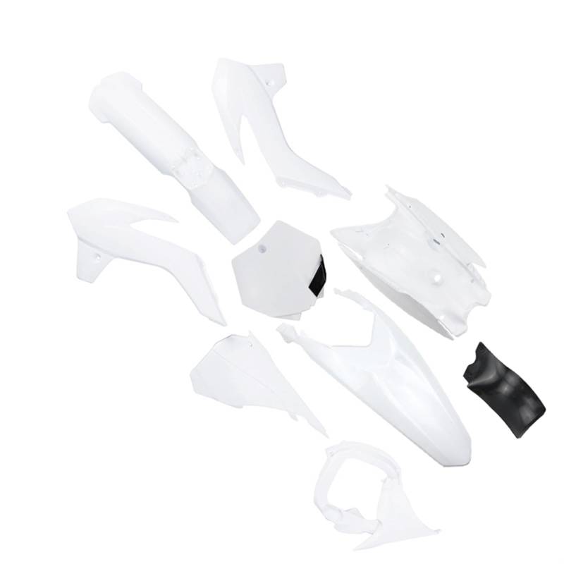 QWETY Pit Dirt Bike KT 85 Kunststoff Verkleidung Body Kit Motorrad Kotflügel Abdeckung Kotflügel Kotflügel KT85 Motocross Schutz Teile Motorrad-Kotflügelverkleidungsset(White) von QWETY