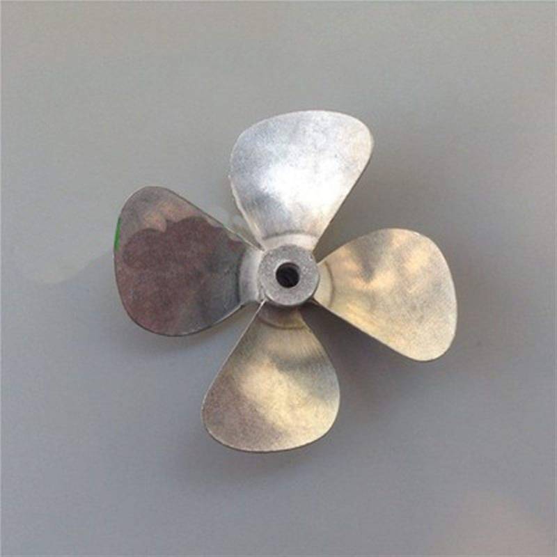 QWETY Vierblatt-Propeller, Durchmesser 60 mm, Öffnung 4 mm, Zinklegierung, for Simulation von Marine-Fernbedienungs-Modellschiff-Zubehör Modellbootpropeller(1pcs x CW) von QWETY