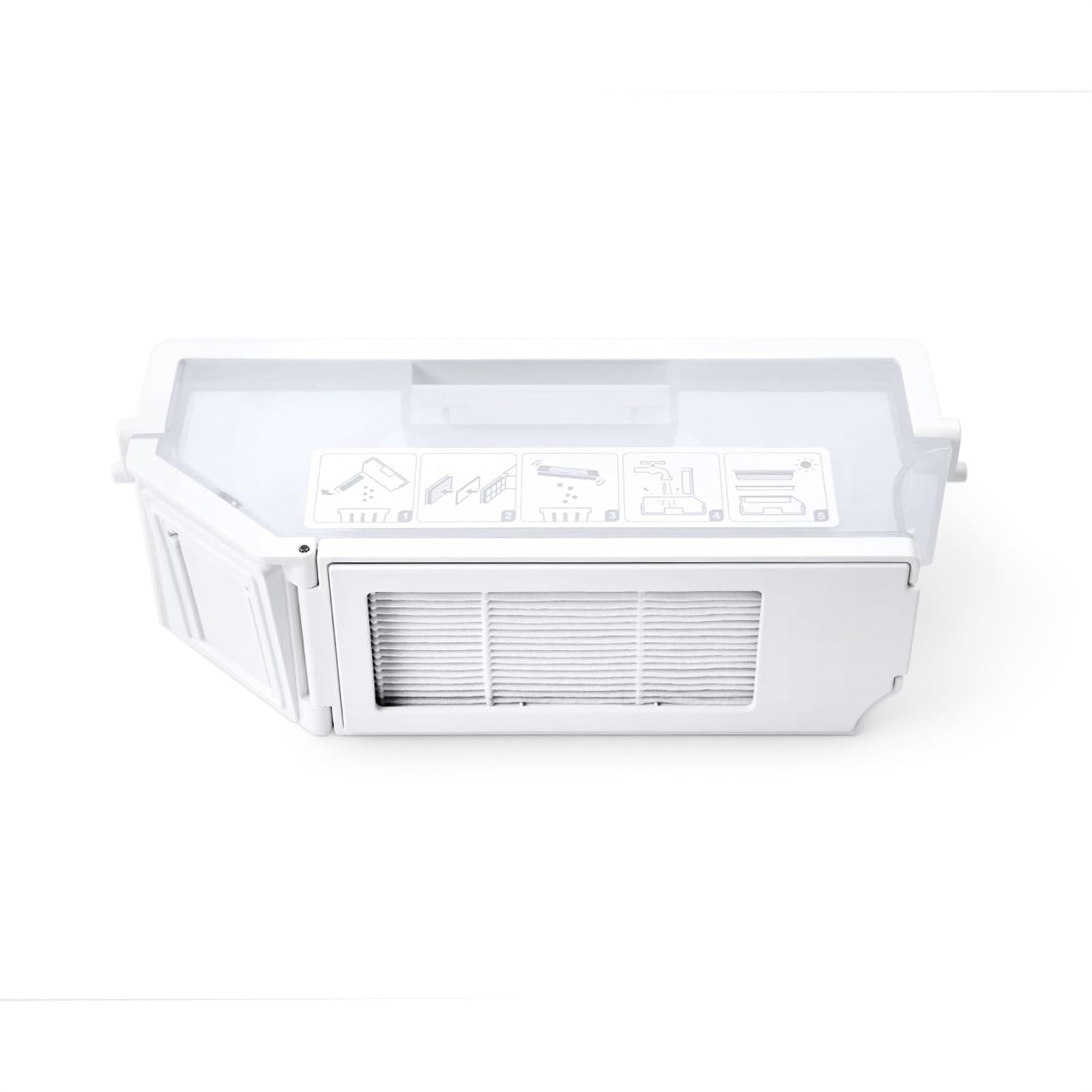 QWETY for Ecovacs DEEBOT X1 Omni Staubbehälter HEPA-Filter T10 Omni Dirt Collection Roboter-staubsauger Ersatz Zubehör Teile Staubbox Vakuum-Staubbox(White Bin add Filter) von QWETY