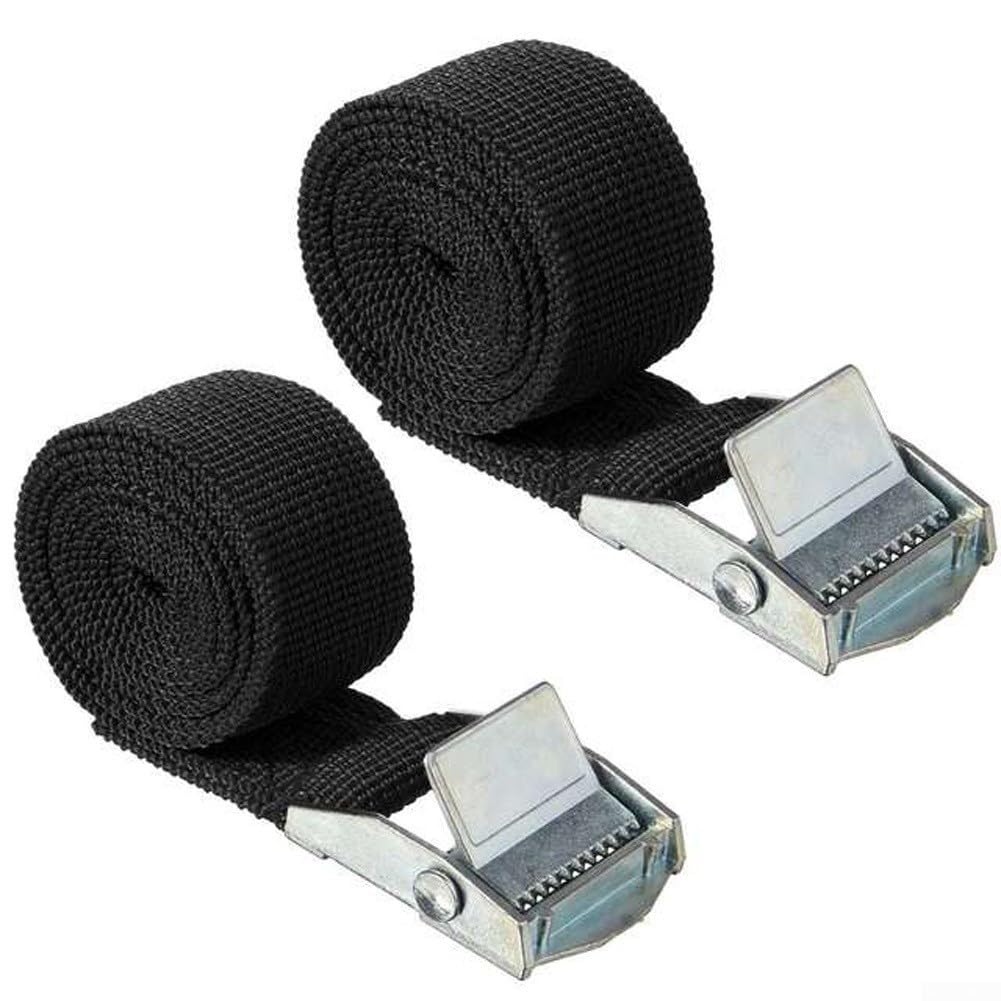 Zurrgurt for Ladung, robuste Ratschengurte, sichern Sie Ihre Ladung mit 1 m x 25 mm Zurrgurten im 2er-Set, Nockenschnalle, hohe Tragfähigkeit(Black) von QWFVHJ