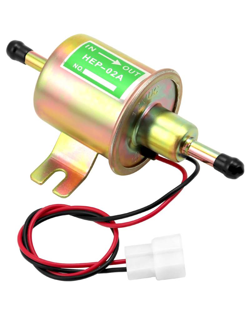 QWORK® 12 V Messing Kraftstoffpumpe,Elektronische Kraftstoffpumpe, Modell HEP-02A, für Benzin und Diesel von QWORK