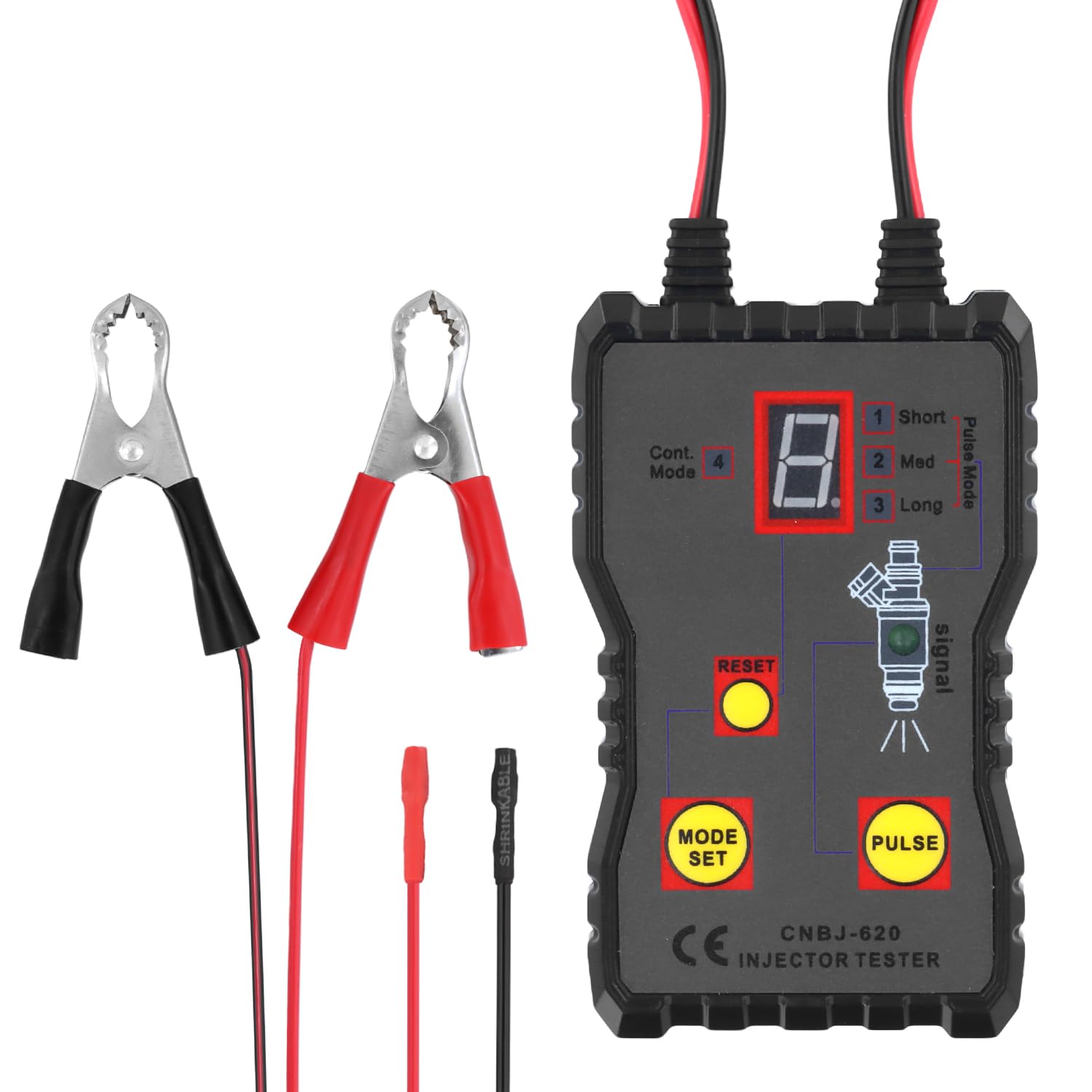 QWORK® 12V Kfz Einspritzdüsen Tester mit 4 Pulsmodi, Kraftstoff Injektor Reiniger Tester Set von QWORK