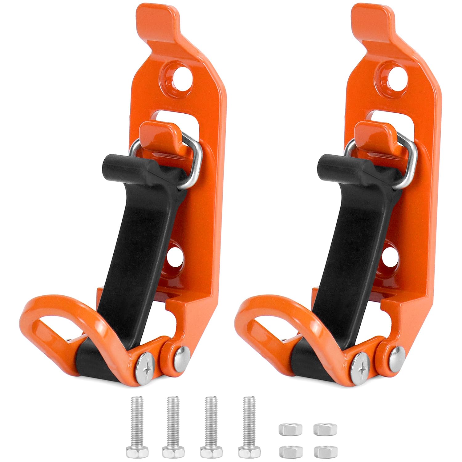 QWORK® 2 Stück Schaufel Spatenhalter, Schaufelhalterung für Dachträger, Orange, mit Schrauben und Muttern von QWORK