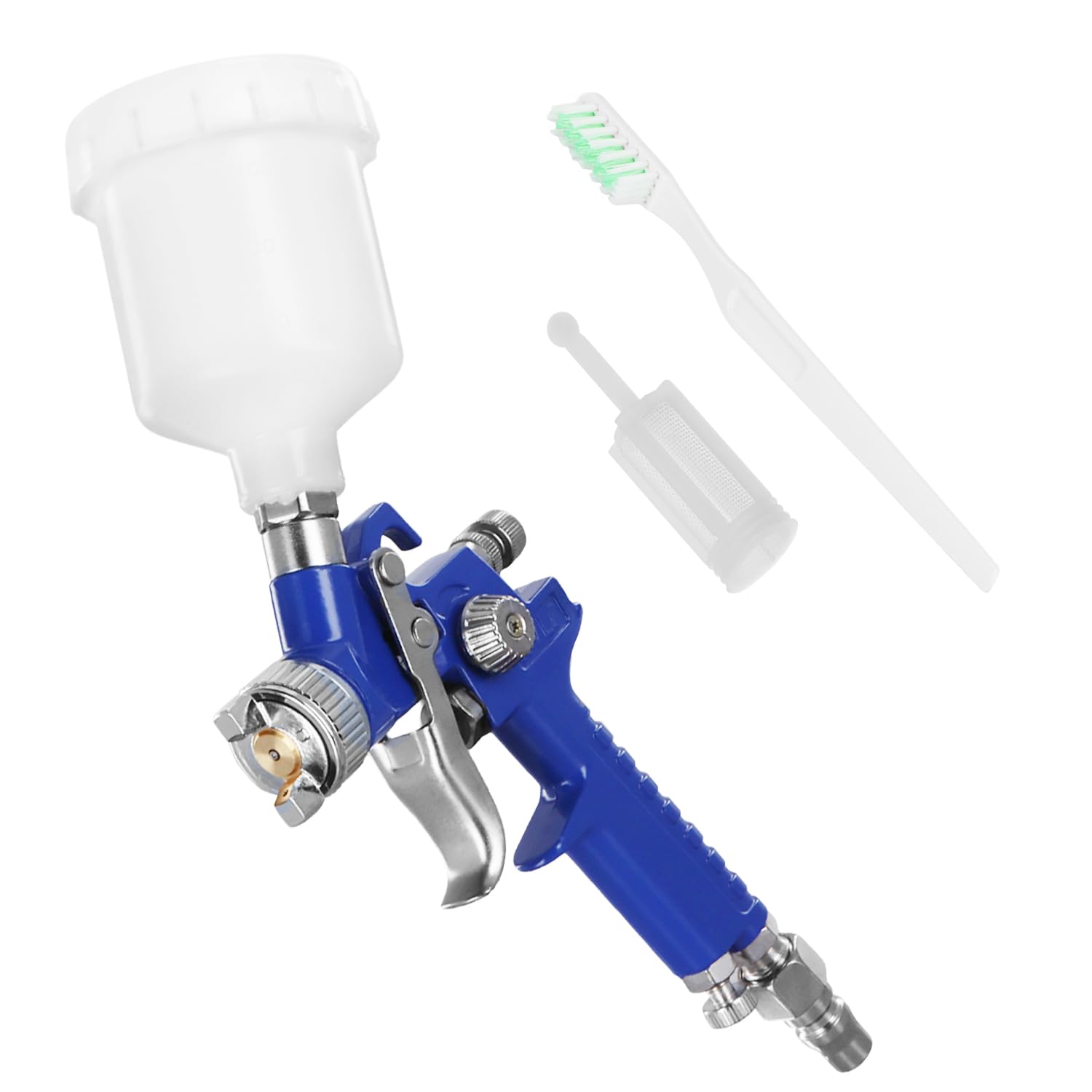 QWORK® Lackierpistole Spritzpistole 0.8 mm Düse, 125 ml Farbbecher, ideal für Autoreparaturen, Möbel und Kunstprojekte von QWORK