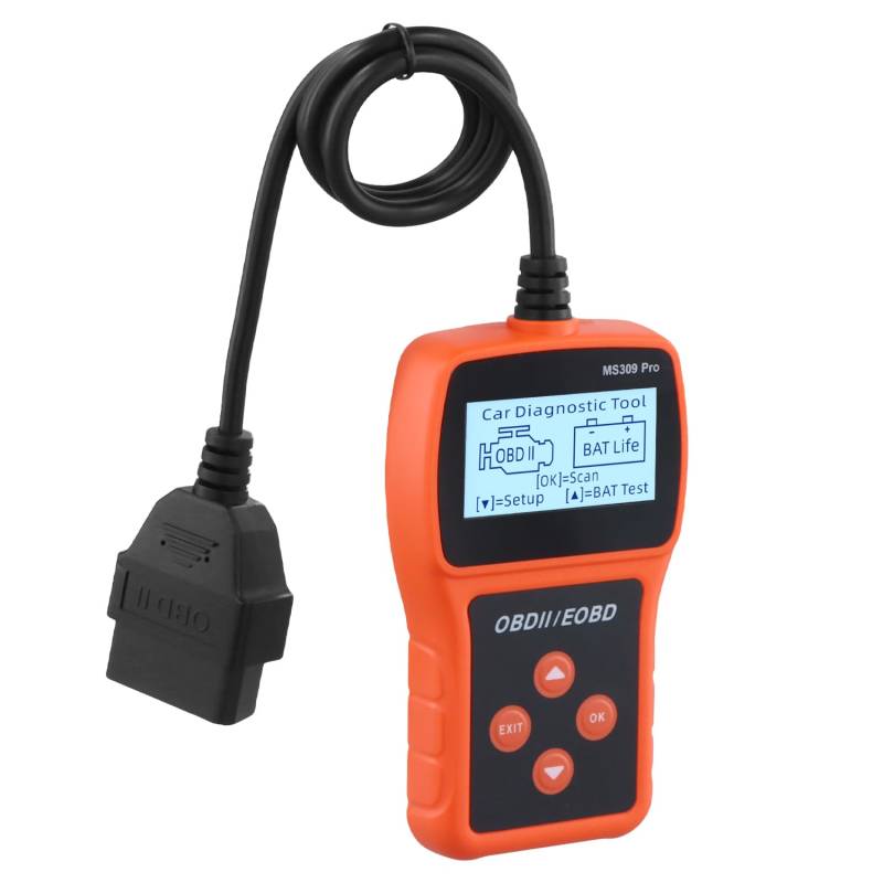 QWORK® OBD2 Diagnosegerät Auto, Auto Diagnosegerät mit 2.4 Zoll Display, Fehlerauslesegerät KFZ, Kompatibel mit den meisten Automodellen von QWORK