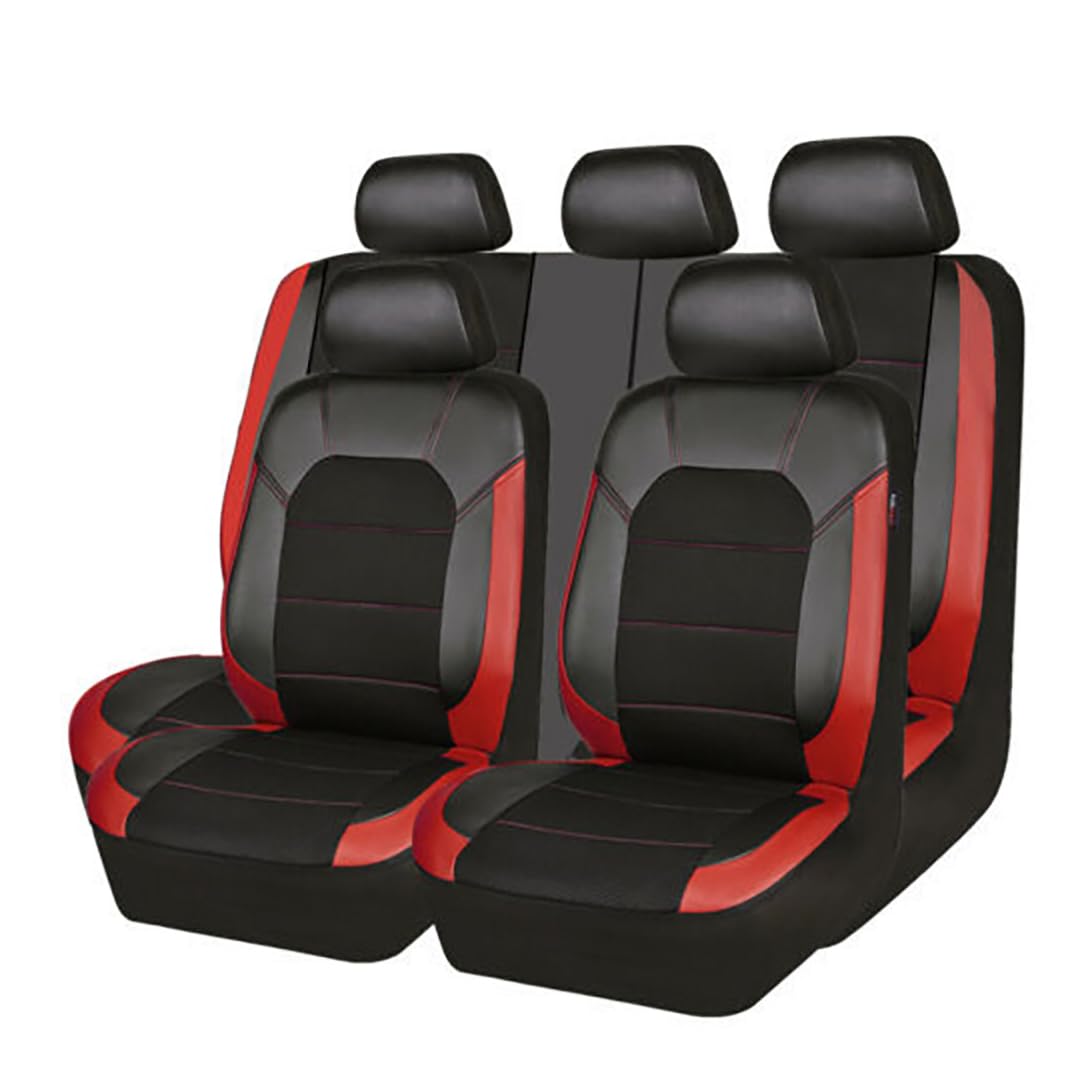 QWTYAFDD Autositzbezug Set,für Opel Meriva B 2010-2014 Universal-Sitzbezug, Komplett-Set, Schonbezüge Autositze für Vordersitze und Rückbank,B Red von QWTYAFDD