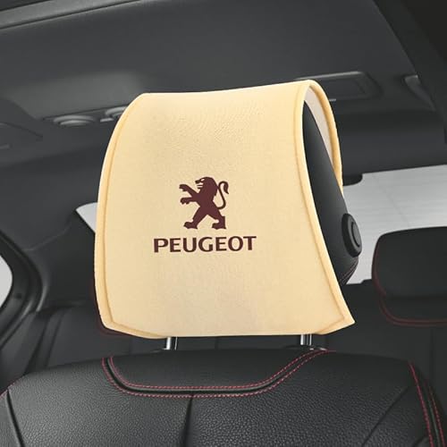 2-teiliger Auto-Kopfstützenbezug, Für Peugeot, Dekorationsmodifikation des Auto-Kopfstützenbezugs, Antifouling, alle Jahreszeiten von QWTYAFF