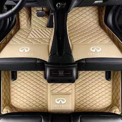 Auto All-Inclusive Fußmatten, Für Infiniti Q50(45CM) 2013-2020, rutschfesteVollstäNdige Abdeckung Fussmatten Auto Vorne Hinten Teppichschutzmatte,C von QWTYAFF