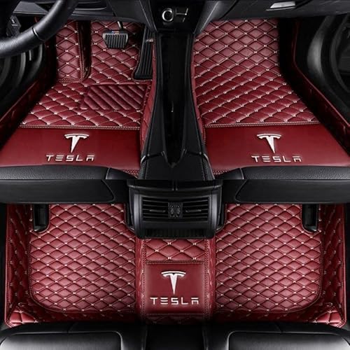 Auto All-Inclusive Fußmatten, Für Tesla Model 3 2019-2023, rutschfesteVollstäNdige Abdeckung Fussmatten Auto Vorne Hinten Teppichschutzmatte,C von QWTYAFF