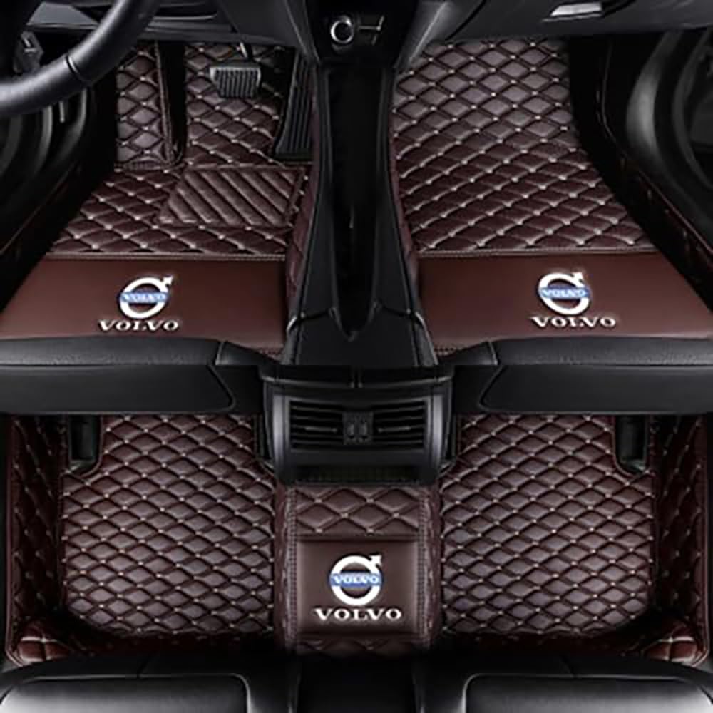Auto All-Inclusive Fußmatten, Für Volvo XC70 2007-2016, rutschfesteVollstäNdige Abdeckung Fussmatten Auto Vorne Hinten Teppichschutzmatte,A von QWTYAFF