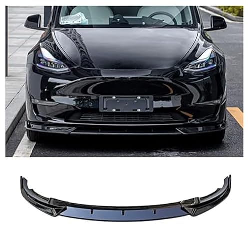 Auto Frontspoiler, Für Tesla Model Y 2020-2023, Auto Frontstoßstangen Spoiler Splitter rontstoßstange Spoiler Lip Diffusor Änderung Zubehör,A von QWTYAFF