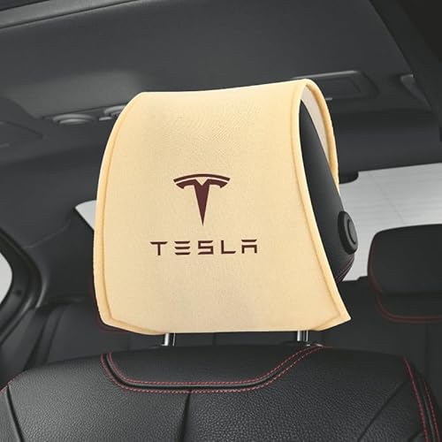 QWTYAFF 2-teiliger Auto-Kopfstützenbezug, Für Tesla, Dekorationsmodifikation des Auto-Kopfstützenbezugs, Antifouling, alle Jahreszeiten von QWTYAFF
