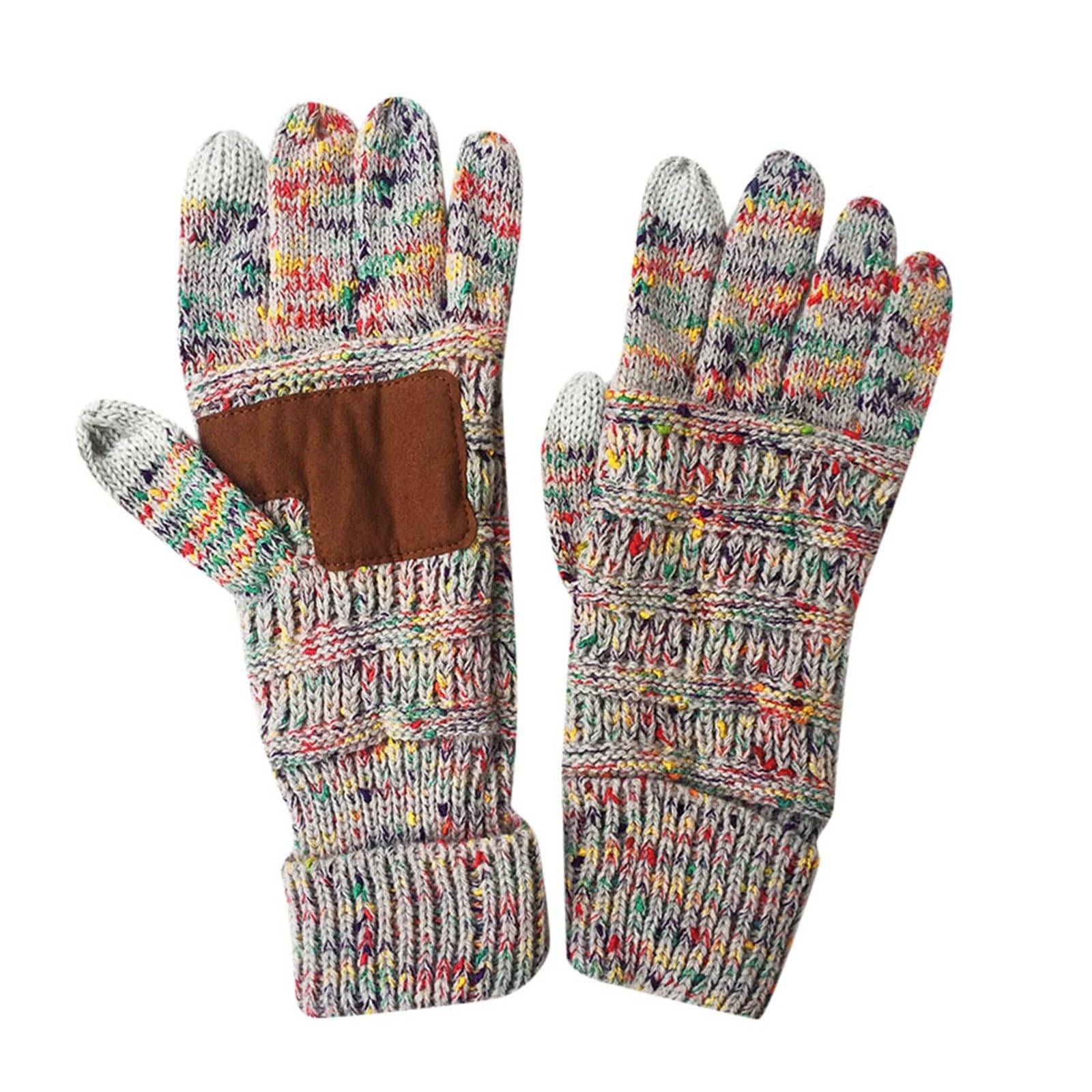 Frauen Winter Vielseitige Gestrickte Wolle Flip Screen Farbe Dot Einfarbig Warme Und Bequeme Handschuhe Autohandschuhe Damen Winter Handschuhe Winter Damen Strick Fingerhandschuhe (Grey, One Size) von QWUVEDS