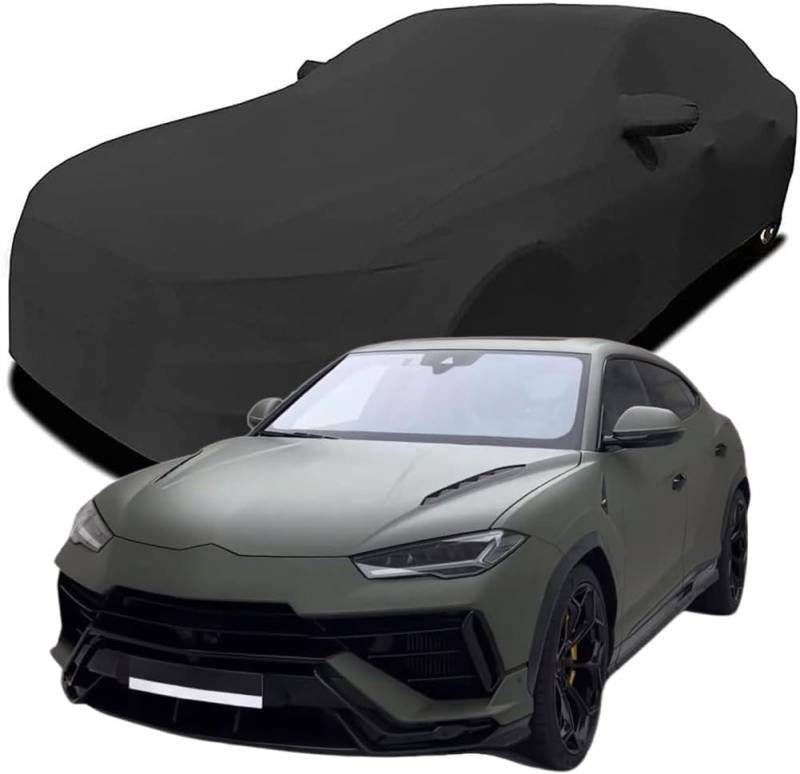 Autoabdeckung für Lamborghini Urus Performante, atmungsaktiv | Staub- und Schmutzabweisend | Stretch-Baumwolle Ganzgarage Schutzdecke Schutzhülle,Black von QWZWFC88