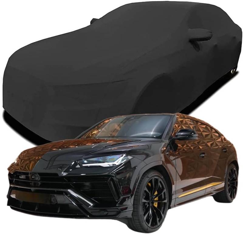 Autoabdeckung für Lamborghini Urus S, atmungsaktiv | Staub- und Schmutzabweisend | Stretch-Baumwolle Ganzgarage Schutzdecke Schutzhülle,Black von QWZWFC88