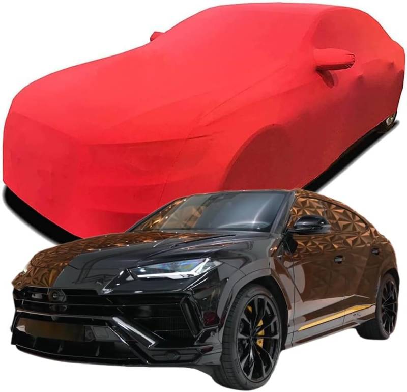 Autoabdeckung für Lamborghini Urus S, atmungsaktiv | Staub- und Schmutzabweisend | Stretch-Baumwolle Ganzgarage Schutzdecke Schutzhülle,Red von QWZWFC88