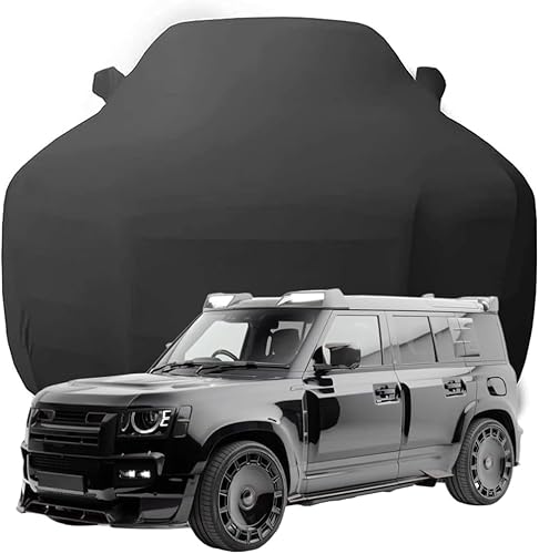 Autoabdeckung für Land Rover Range Rover Defender, atmungsaktiv | Staub- und Schmutzabweisend | Stretch-Baumwolle Ganzgarage Schutzdecke Schutzhülle,Black von QWZWFC88