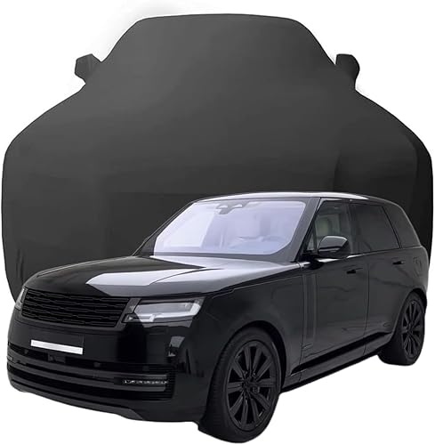 Autoabdeckung für Land Rover Range Rover P460e Autobiography LWB 2024 2025, atmungsaktiv | Staub- und Schmutzabweisend | Stretch-Baumwolle Ganzgarage Schutzdecke Schutzhülle,Black von QWZWFC88