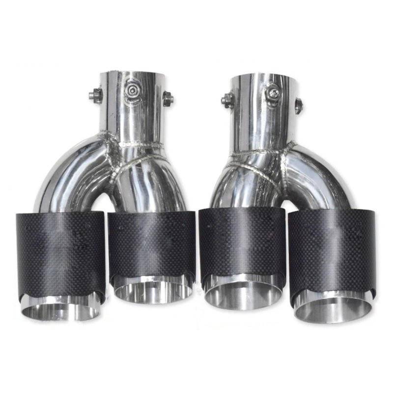 Auto Auspuff Endrohr 1 Paar Für G20 G21 330i 325i 2020 Auto Auspuffrohr Schalldämpfer Spitze 63mm Düse Auto Doppelendrohr(B 76mm) von QXEJEBAF