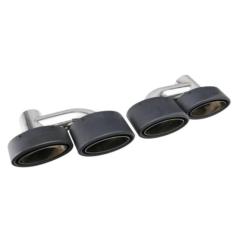 Auto Auspuff Endrohr 1SET Carbon Fiber Auto Dual Auspuff TIPP 150 * 80mm Outlet Auspuff Endrohr Matte Balck Auto Doppelendrohr von QXEJEBAF