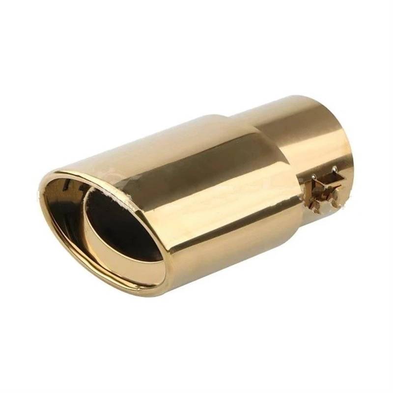 Auto Auspuff Endrohr Auto Allgemeine Endrohr Auspuffrohr Edelstahl Auspuff Abdeckung Schalldämpfer Auspuffrohr Auto Doppelendrohr(Gold Straight) von QXEJEBAF