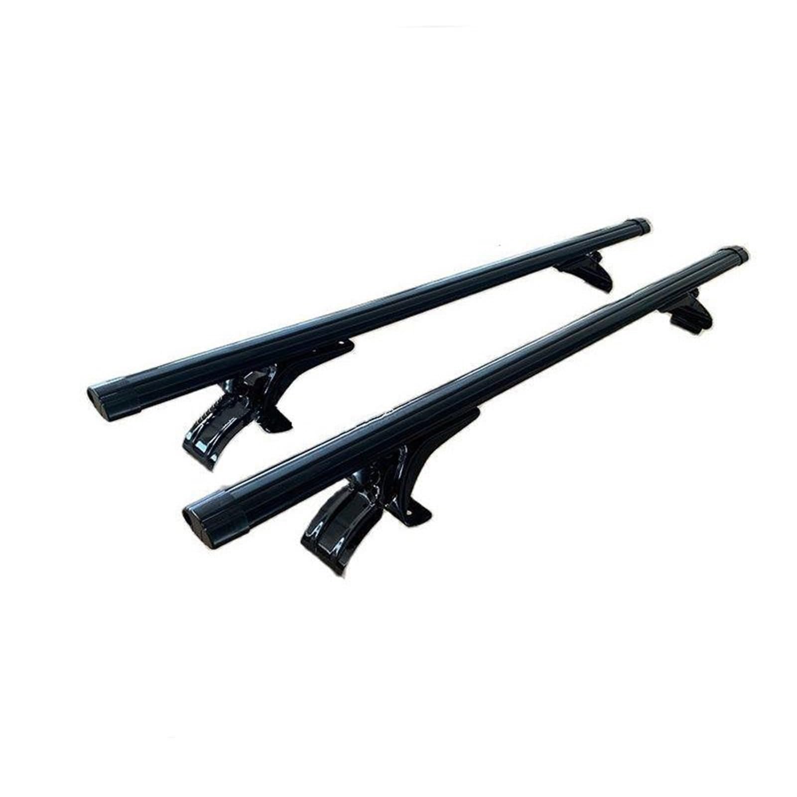 Dachträger Querstange 125CM 135CM Universal Auto Dachträger Kit Keine Notwendigkeit Dachreling Aluminium Legierung Querstange Gepäckträger Für Limousine Limousine Relingträger Dachträger(125CM Black) von QXEJEBAF