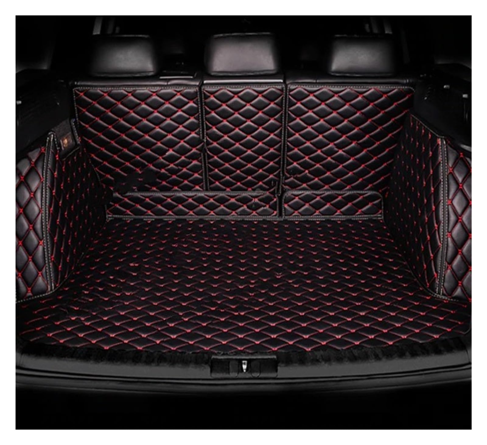 Kofferraummatten Für CR-V Für CRV Für CR V 2023 2024 2025 Leder Auto Hinten Stamm Matten Wasserdicht Pads Fach Teppich Schlamm Tapis Kofferraumwanne Schutzmatte(Black Red-B) von QXEJEBAF