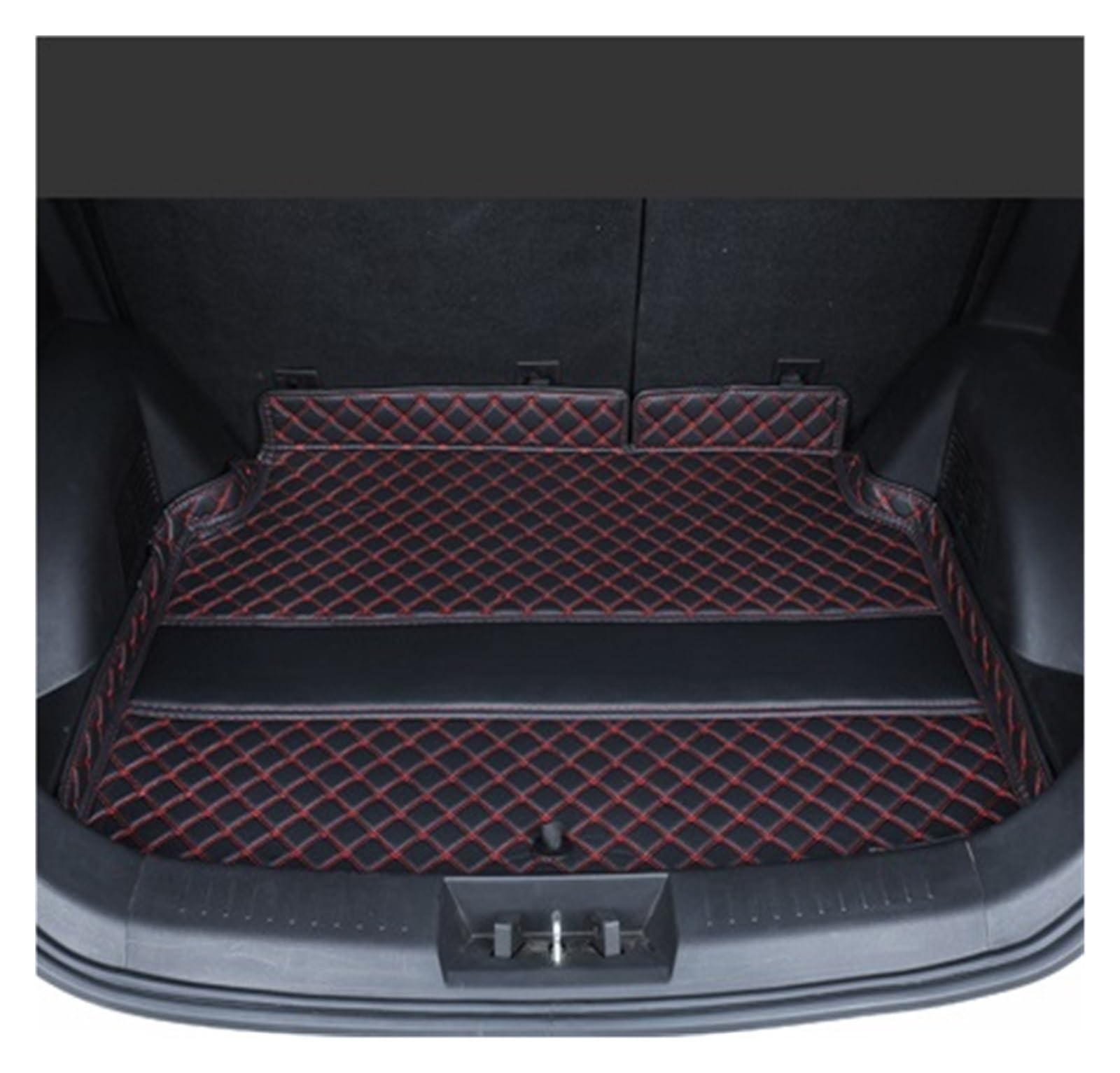 Kofferraummatten Für Chery Für Tiggo 4 2020 2021 2022 Leder Auto Stamm Matten Cargo-Liner Hinten Boot Pad Abdeckung Kofferraumwanne Schutzmatte(Black red-B) von QXEJEBAF