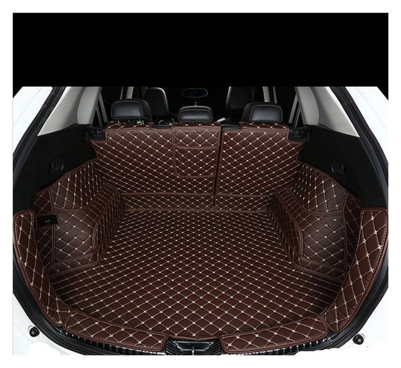 Kofferraummatten Für Mazda Für CX-5 Für CX5 KF 2017 2018 2019 2020 2021 Leder Hinten Stamm Matte Pad Schutz Protector Kofferraumwanne Schutzmatte(Brown Full Cover) von QXEJEBAF