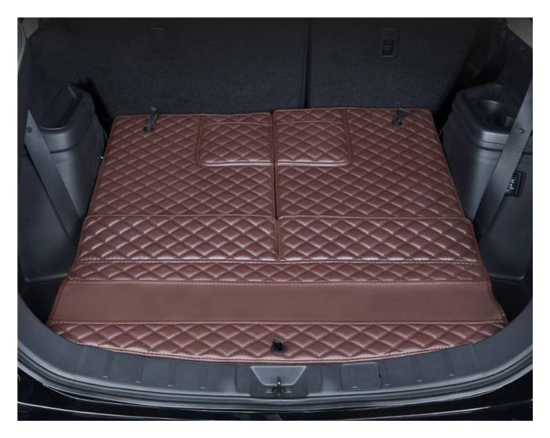 Kofferraummatten Für Mitsubishi Für Outlander 4WD 2WD 2013 2014 2015 2016 2017 2018 2019 2020 2021 Stamm Matte Matten Kofferraumwanne Schutzmatte(7 Seats Brwon A,2WD) von QXEJEBAF