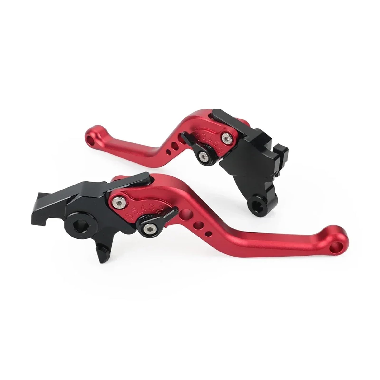 Motorrad Kupplungshebel Für CFMOTO 450SR 450SS 450NK 800MT 800NK 2022 2023 2024 Kurze Bremskupplungshebel Motorrad Einstellbare Steuergriffe Kupplung Bremshebel(Red) von QXEJEBAF