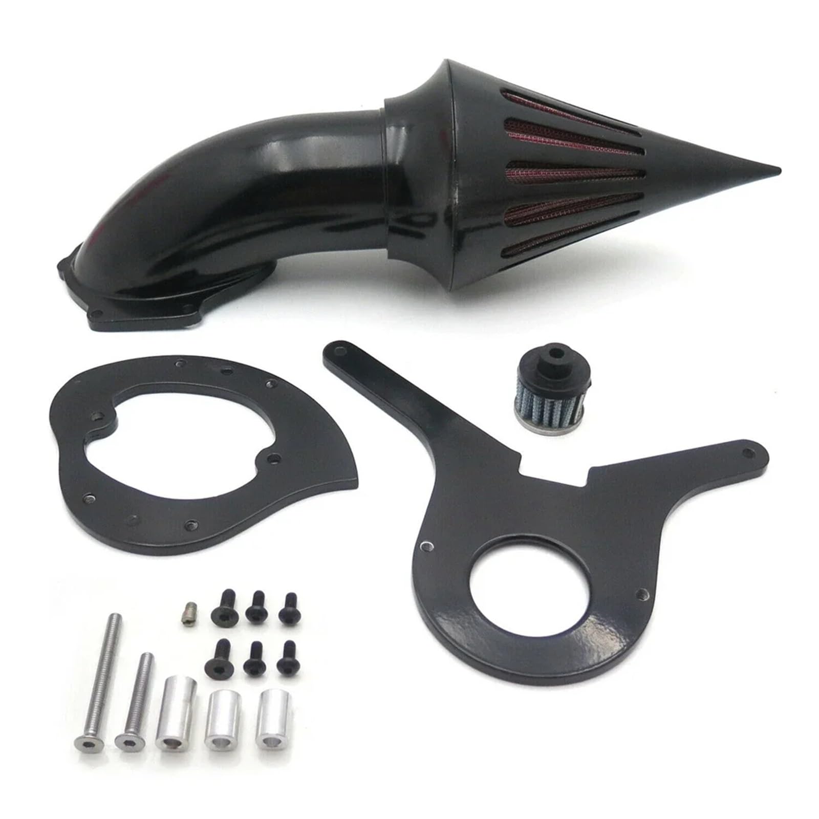 Motorrad Luftfilter Für Shadow Für Aero 750 Vt750 Für Intake 1986-2013 Motorrad Luftfilter Ansaugfilter Glanz Schwarz Ansaugluftfilter Motorrad(MT225-001-GBK) von QXEJEBAF