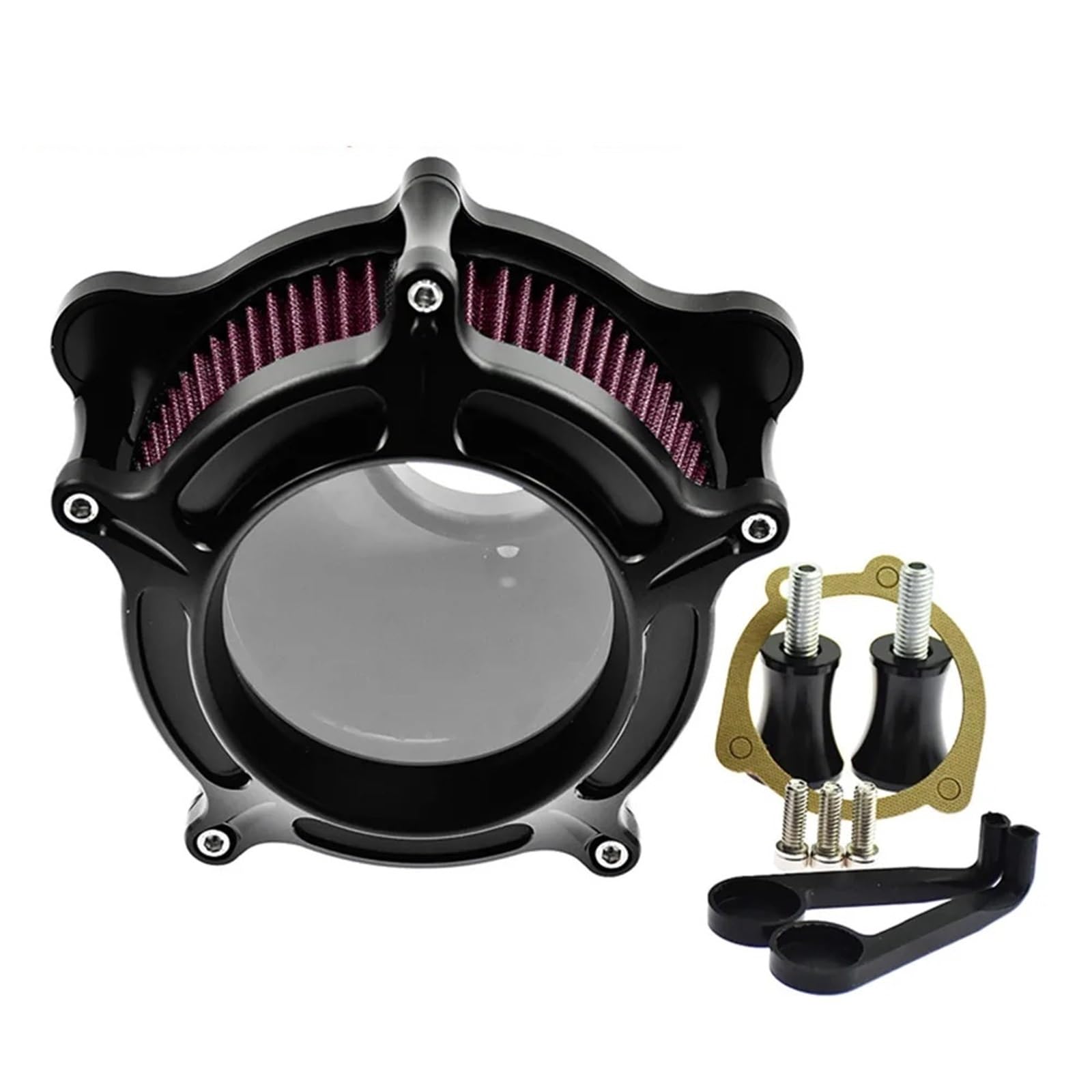 Motorrad Luftfilter Für Softail Für Dyna Für Sportster Für Touring Für Road Glide Für King Für Fatboy Motorrad Lufteinlass Reiniger Filter Luftfilter Ansaugluftfilter Motorrad(Red B air filter) von QXEJEBAF