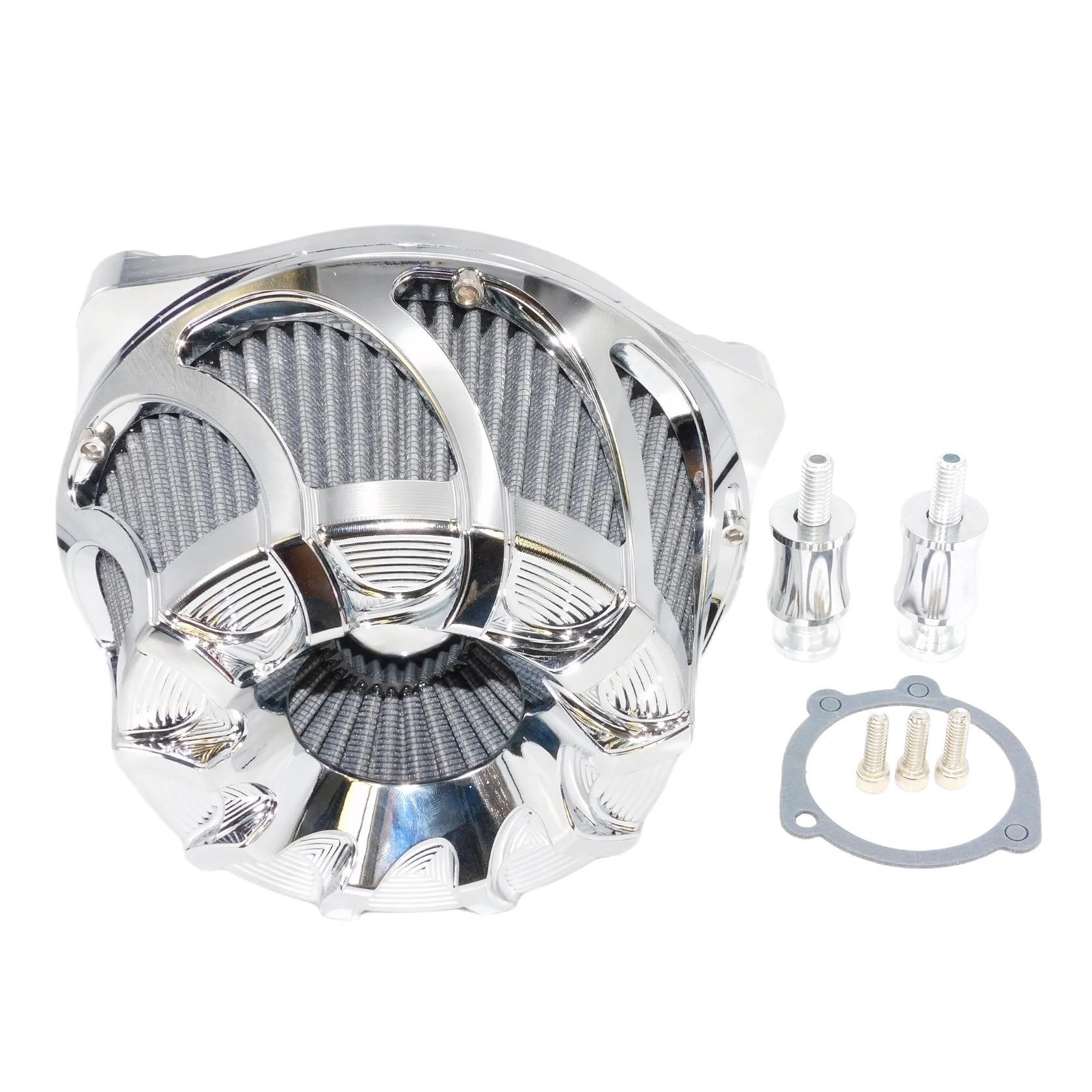 Motorrad Luftfilter Für Softail Für Touring Für Road King Für Electra Street Für Road Glide Für Sportster Motorrad Chrom Luftfilter Luftfilter Ansaugsystem Ansaugluftfilter Motorrad(Air Cleaner B) von QXEJEBAF