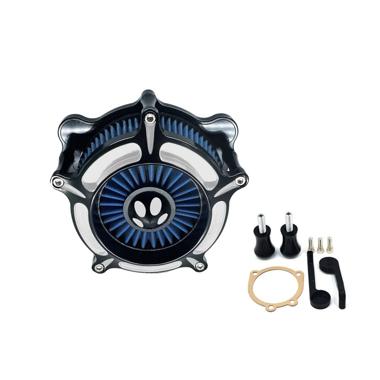 Motorrad Luftfilter Für Sportster Für Dyna Für Touring Für Softail Road Für King XL Motorrad CNC Luftfilter Ansaugluftfiltersystem Blaue Elementfilter Ansaugluftfilter Motorrad(Air Filter B) von QXEJEBAF