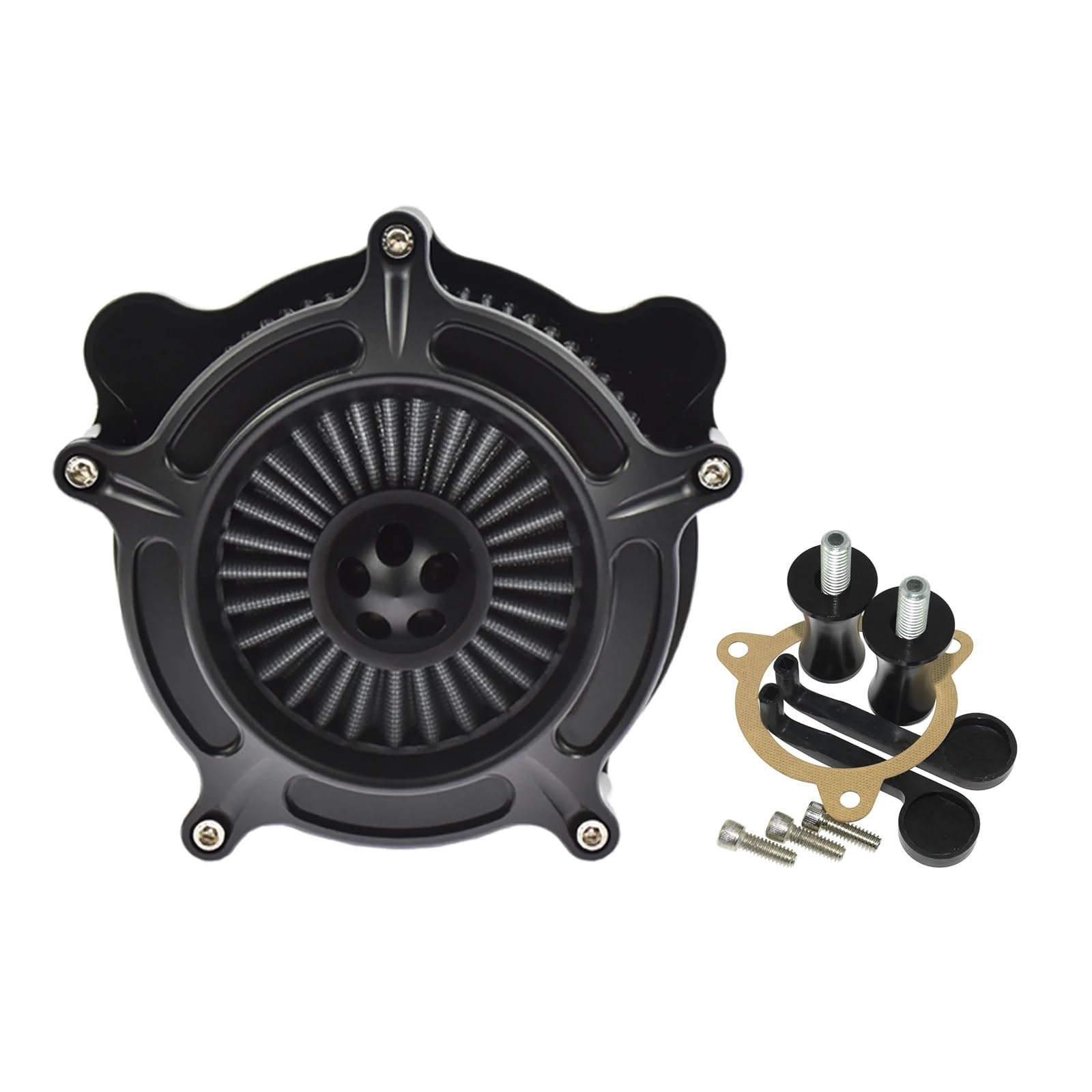 Motorrad Luftfilter Für Sportster Für Dyna Für V-Rod Für Softail Für Fat Boy Für Touring Für FLHR Motorrad Turbine Spike Luftfilter Lufteinlass Filtersystem Kit Ansaugluftfilter Motorrad(D) von QXEJEBAF