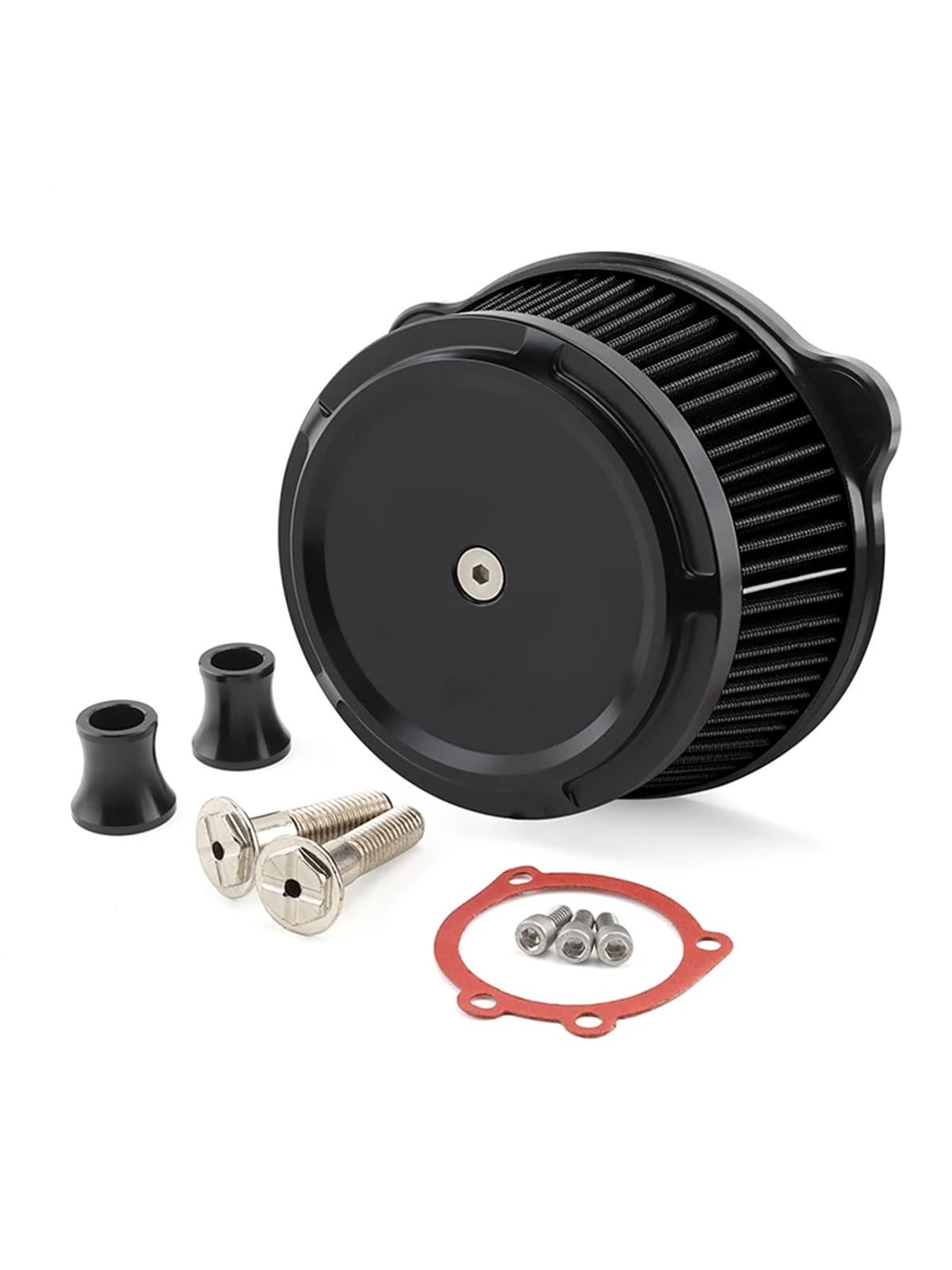 Motorrad Luftfilter Für Sportster Für Eisen XL 883 1200 Achtundvierzig-Zweiundsiebzig 48 Motorrad Luftfilter Luft Reiniger Intake Filter Ansaugluftfilter Motorrad(All black) von QXEJEBAF