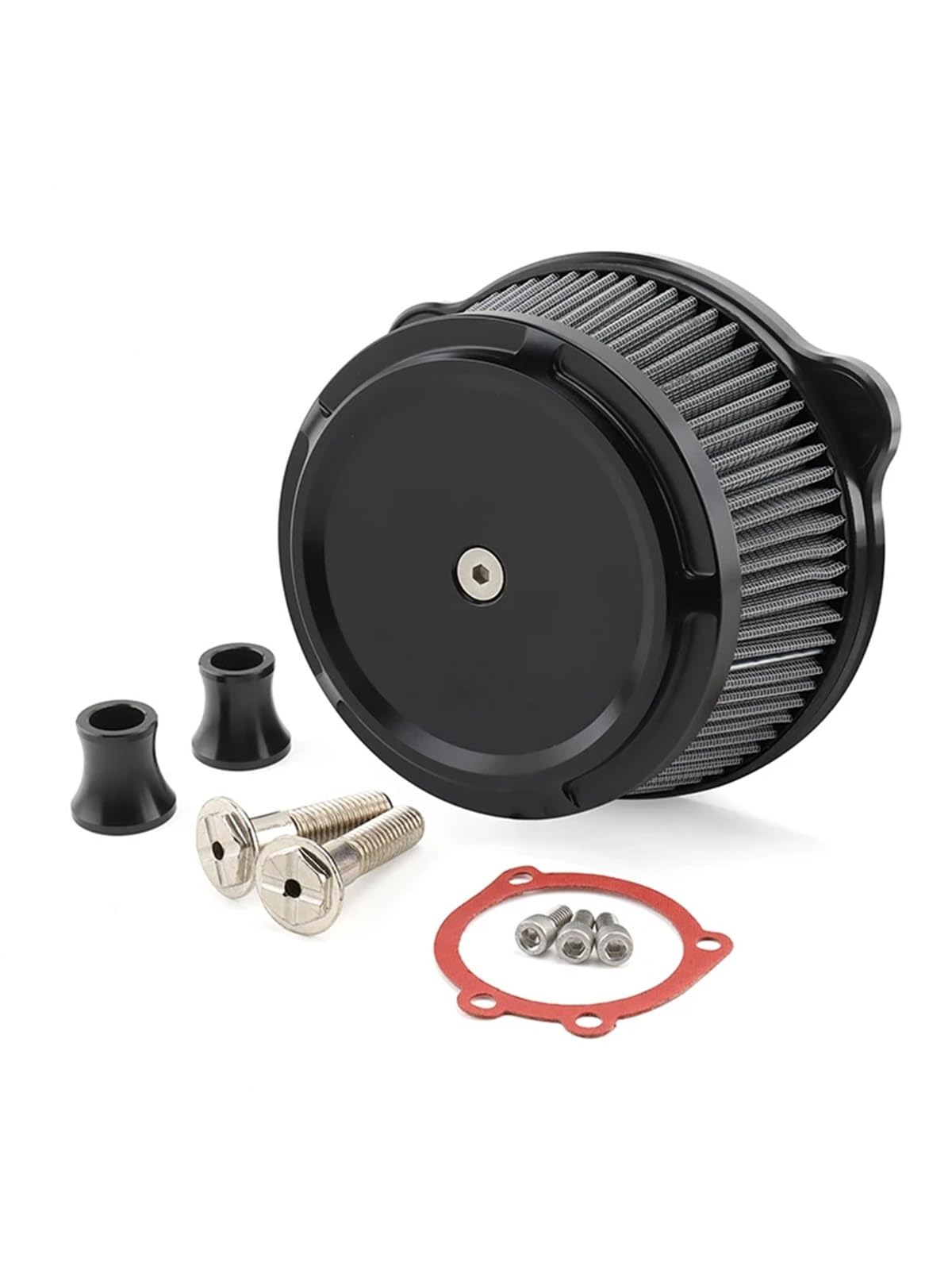 Motorrad Luftfilter Für Sportster Für Eisen XL 883 1200 Achtundvierzig-Zweiundsiebzig 48 Motorrad Luftfilter Luft Reiniger Intake Filter Ansaugluftfilter Motorrad(Black-grey) von QXEJEBAF