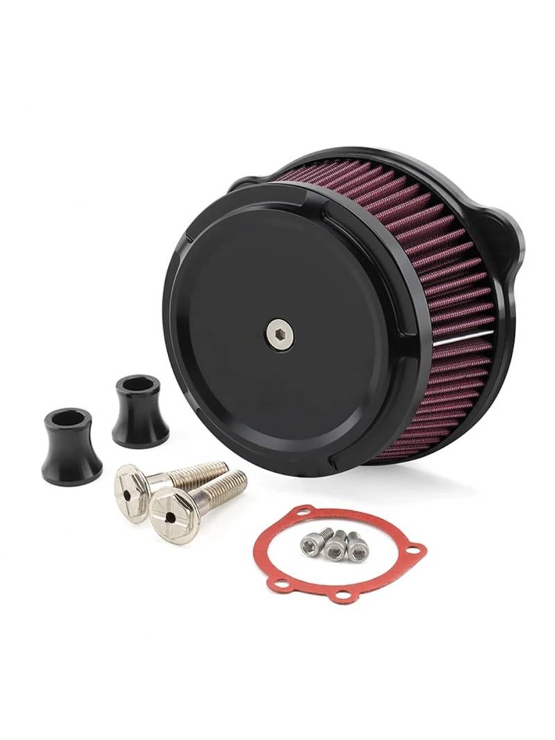 Motorrad Luftfilter Für Sportster Für Eisen XL 883 1200 Achtundvierzig-Zweiundsiebzig 48 Motorrad Luftfilter Luft Reiniger Intake Filter Ansaugluftfilter Motorrad(Black-red) von QXEJEBAF