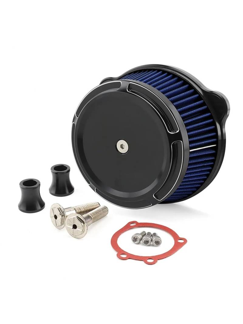 Motorrad Luftfilter Für Sportster Für Eisen XL 883 1200 Achtundvierzig-Zweiundsiebzig 48 Motorrad Luftfilter Luft Reiniger Intake Filter Ansaugluftfilter Motorrad(Black white-blue) von QXEJEBAF