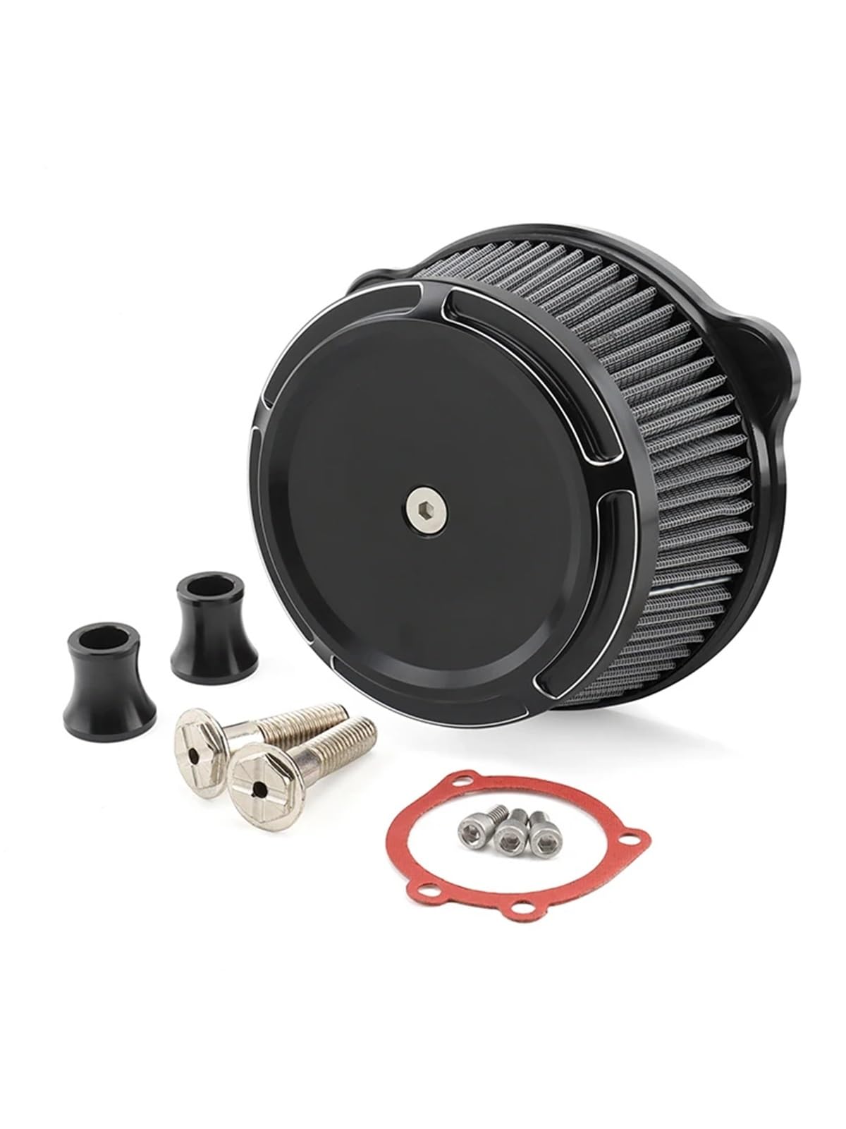 Motorrad Luftfilter Für Sportster Für Eisen XL 883 1200 Achtundvierzig-Zweiundsiebzig 48 Motorrad Luftfilter Luft Reiniger Intake Filter Ansaugluftfilter Motorrad(Black white-grey) von QXEJEBAF