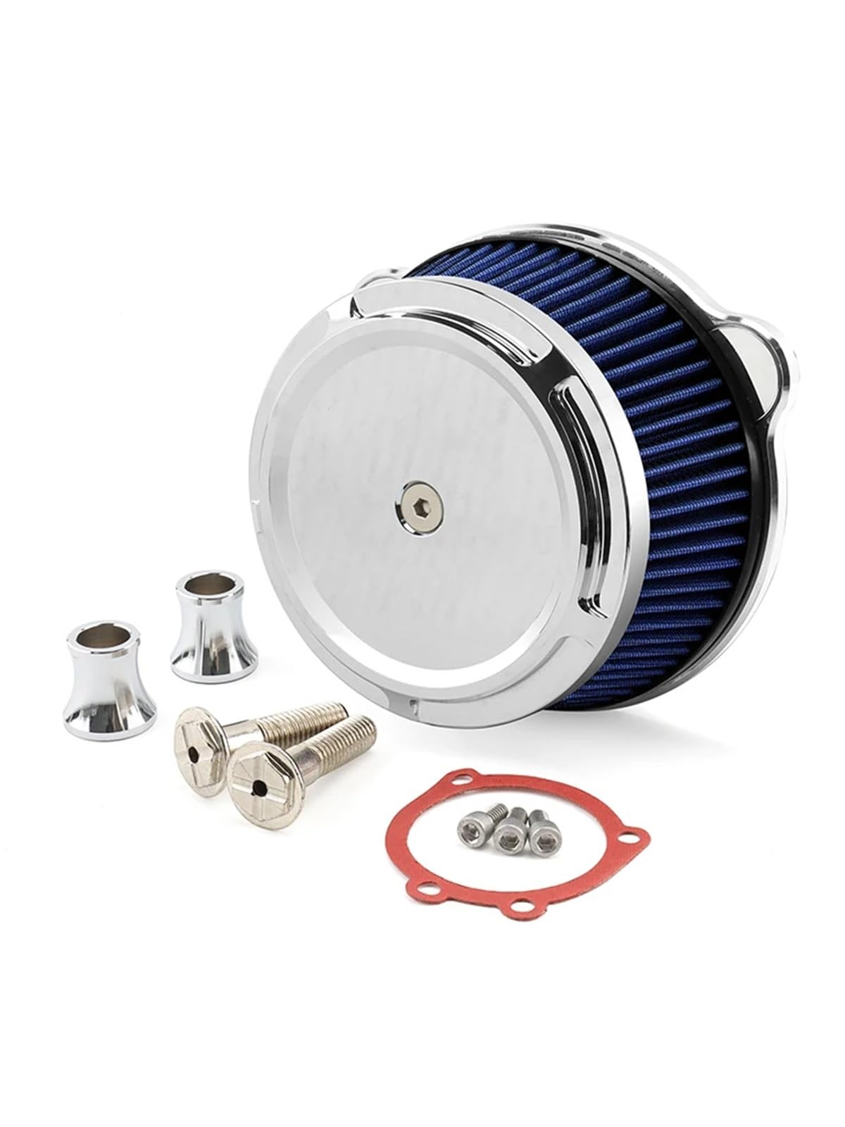 Motorrad Luftfilter Für Sportster Für Eisen XL 883 1200 Achtundvierzig-Zweiundsiebzig 48 Motorrad Luftfilter Luft Reiniger Intake Filter Ansaugluftfilter Motorrad(Chrome-blue) von QXEJEBAF