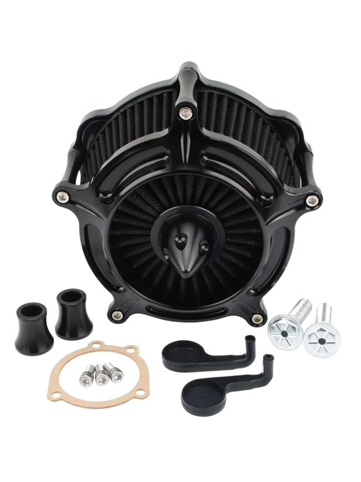 Motorrad Luftfilter Für Sportster Für Eisen XL 883 1200 Vierzig-Acht Siebzig-Zwei Motorrad Luftfilter Schwarz Turbine Motorrad Luft Reiniger Ansaugfilter Ansaugluftfilter Motorrad(D) von QXEJEBAF