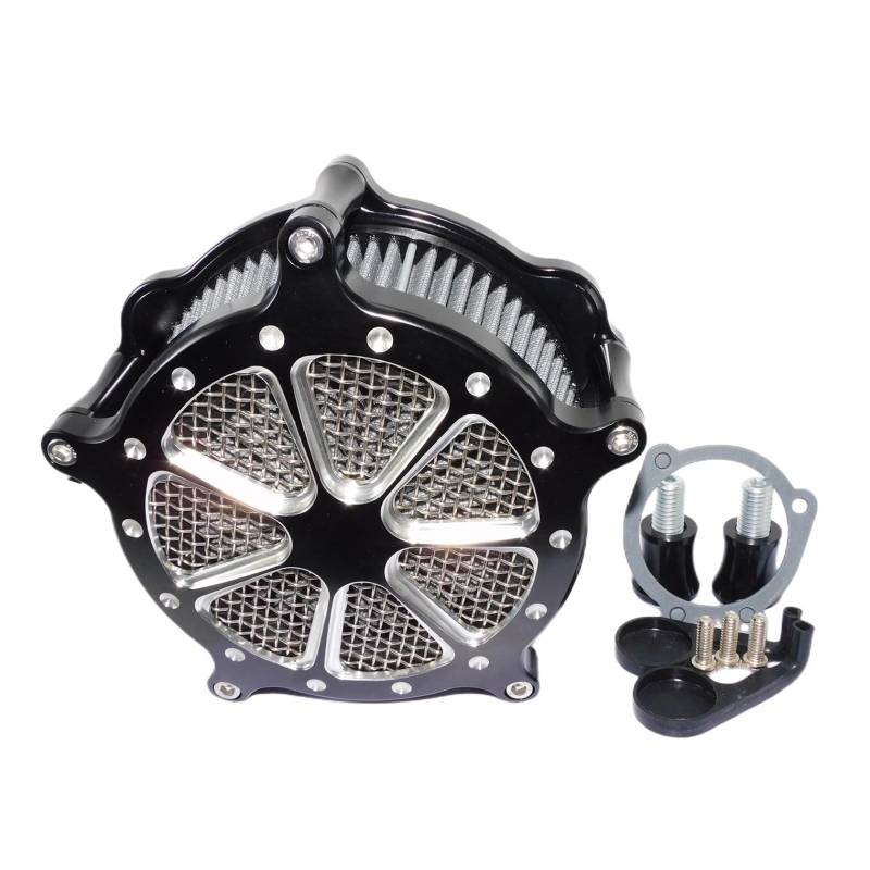 Motorrad Luftfilter Für Sportster Für Iron XL 883 04-Up Für Touring Für Street Für Road Glide Für Dyna Für Softail Motorrad CNC Luftfilter-Ansaugfilter Ansaugluftfilter Motorrad(Air Cleaner A) von QXEJEBAF