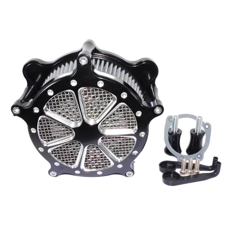 Motorrad Luftfilter Für Sportster Für Iron XL 883 04-Up Für Touring Für Street Für Road Glide Für Dyna Für Softail Motorrad CNC Luftfilter-Ansaugfilter Ansaugluftfilter Motorrad(Air Cleaner B) von QXEJEBAF